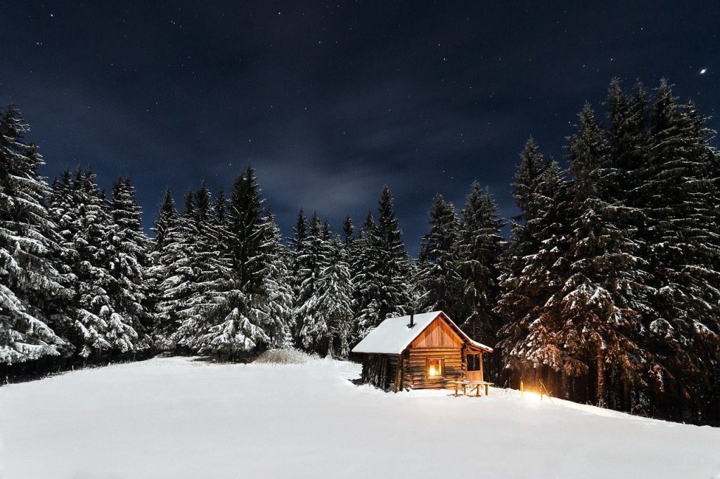 chalet en hiver